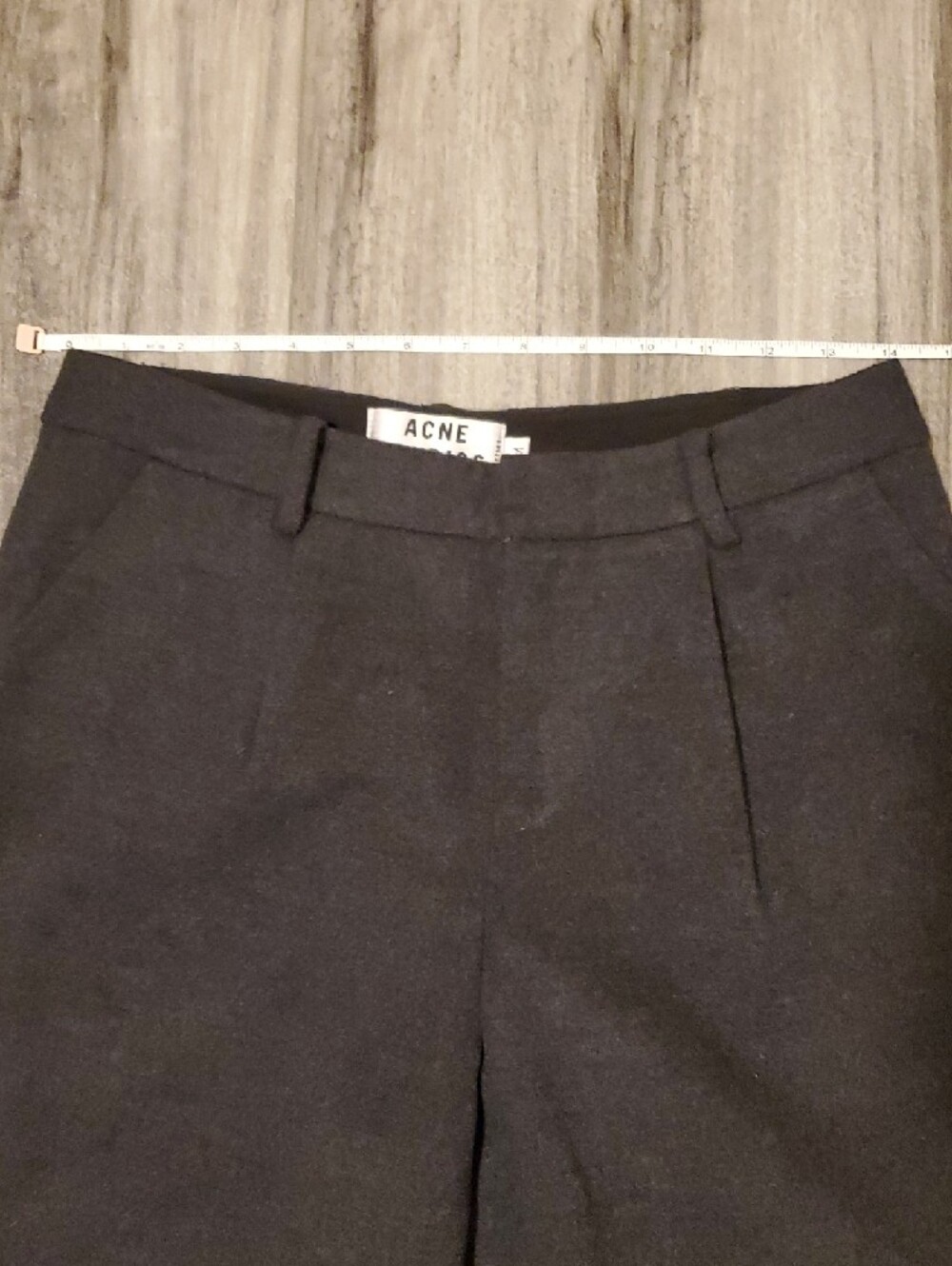 Acne Black Wool-Blend Trousers Rolled Hem Cropped Unisex Avant Garde Archival - Picture 2 of 8